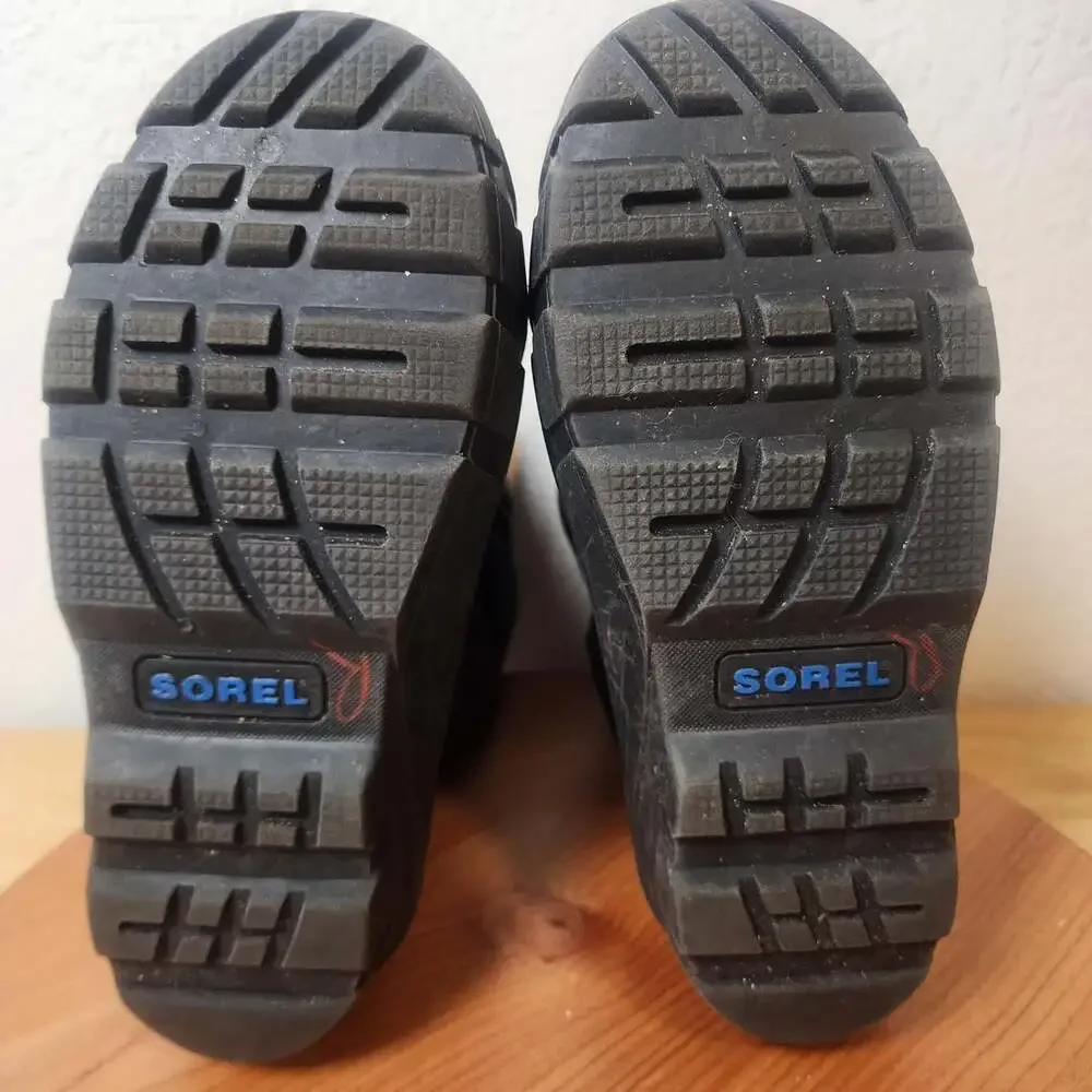 Sorel Snow Boots Kids Size 4 Black Winter Warm Insulated NY1810-010 Shoes